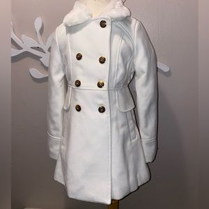 White & Gold Girls Coat Size 10 Jessica Simpson